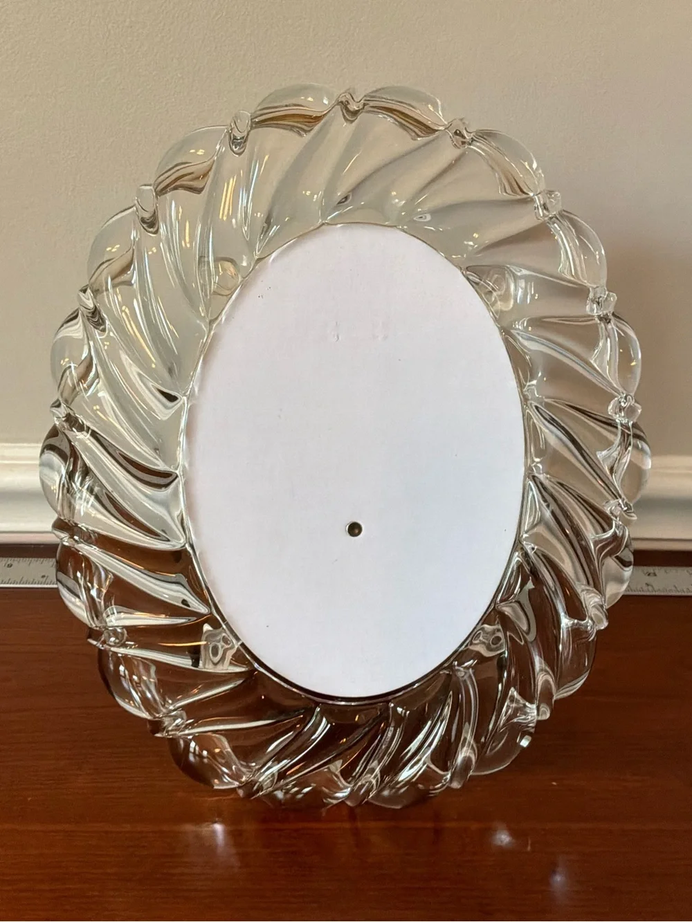 Mikasa Peppermint Clear Swirl Glass Decorative Oval Mirror